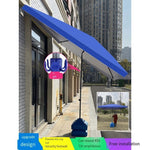 Sun Umbrella Sunshade Umbrella Large Outdoor Stall Square Folding Courtyard Umbrella Outdoor Canopy Thickening Sunscreen Slope Umbrella Blue 1.8 * 2.2 Slantable