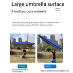 Sun Umbrella Sunshade Umbrella Large Outdoor Stall Square Folding Courtyard Umbrella Outdoor Canopy Thickening Sunscreen Slope Umbrella Blue 1.8 * 2.2 Slantable