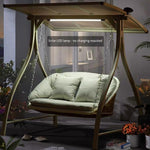 Outdoor Swing Villa Courtyard Outdoor Rocking Chair Solar Aluminum Swing Hanging Rattan Swing (sunscreen Waterproof Cloth Top)