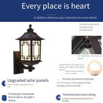 Solar Outdoor Wall Lamp Villa Courtyard Corridor Aisle Lamp New Chinese Creative Porch Lamp Household Balcony Lamp Chinese Window Flower Wall Lamp