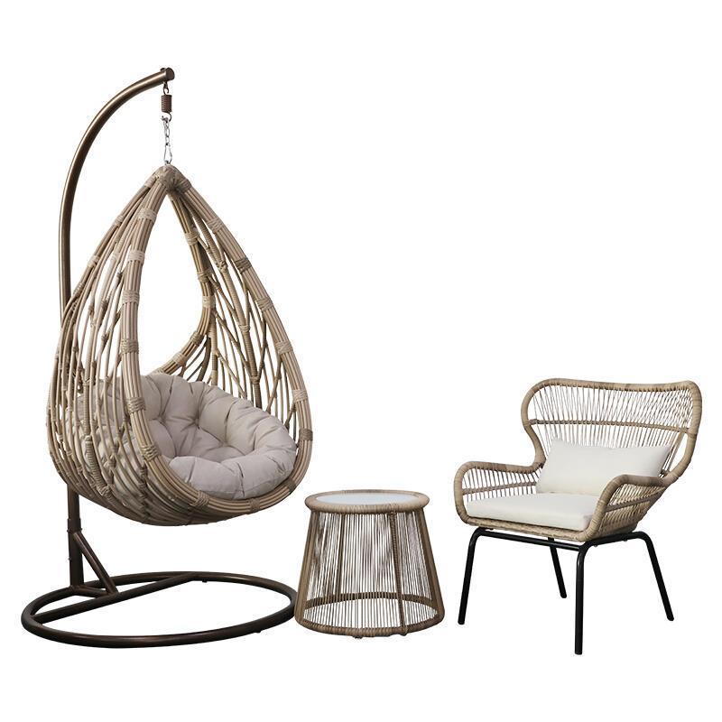 Outdoor Balcony Hanging Chair  Household Basket Rattan Chair Indoor Lazy Simple Swing Hanging Chair (pillow)