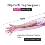 Disposable Long Arm Gloves For Animals Long Sleeve Cattle 50 Pieces Of Thickened And Lengthened Breeding Equipment, 50 Disposable Long Arm Gloves