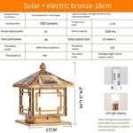 Solar Column Head Lamp Outdoor Waterproof Led Villa Gate Column Lamp European Retro Square Outdoor Enclosure Door Column Lamp New Antique Courtyard