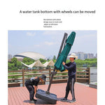 Outdoor Sunshade Umbrella Windproof Umbrella Large Stall Umbrella Terrace Garden Balcony Umbrella Red Upgrade Square [130kg Water Tank Pulley] 2.5 * 2.5m