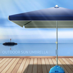 Sunshade Big Outdoor Stall Big Umbrella Sun Umbrella Big Umbrella Courtyard Umbrella Sunscreen Rainproof Business Side Umbrella Double Layer Dark Blue 2m * 2m