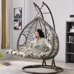 Rattan Hanging Basket Imitation Rattan Single Double Hanging Chair Cradle Chair Indoor Courtyard Leisure Rocking Chair