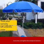 Outdoor Sunshade Sunshade Umbrella Super Large Courtyard Double Fold Big Round Umbrella Publicity 2.0m Blue Triple Shelf + Windproof