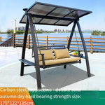 Rocking Chair Reclining Outdoor Swing Cast Aluminum Alloy Solar Hanging Balcony Two Person Leisure Basket Adult Courtyard - USun Panel Three Person + Solar Atmosphere Lamppgrade - PC