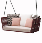 Outdoor Swing Single Hanging Chair Double Basket Cane Balcony Rocking Lazy Family Hammock Indoor And Outdoor Cradle (including Cushion Pillow)