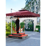 Sentry Box Umbrella Sunshade Roman Guard Community Property Image Security Guard Platform Outdoor Sun Square 2.1m Umbrella + Double Deck 80 + 120cm Platform