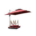 Sentry Box Umbrella Sunshade Roman Guard Community Property Image Security Guard Platform Outdoor Sun Square 2.1m Umbrella + Double Deck 80 + 120cm Platform