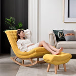 Rocking Chair Nordic Lazy Sofa Net Red Light Luxury Small Family Lounge Leisure Single Chair 826 Frosted Velvet Yellow