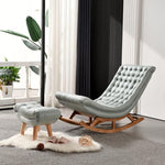 Rocking Chair Nordic Lazy Sofa Net Red Light Luxury Small Family Lounge Leisure Single Chair 826 Frosted Velvet Yellow