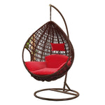 Hanging Basket Rattan Chair Net Red Chair Bird's Nest Living Room Balcony Swing Single Nordic Fashion Rocking Double Coffee Table Single White Armless + 7 Gifts