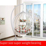 Hanging Basket Rattan Chair Net Red Chair Bird's Nest Living Room Balcony Swing Single Nordic Fashion Rocking Double Coffee Table Single White Armless + 7 Gifts