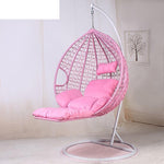 Hanging Basket Rattan Chair Net Red Chair Bird's Nest Living Room Balcony Swing Single Nordic Fashion Rocking Double Coffee Table Single White Armless + 7 Gifts