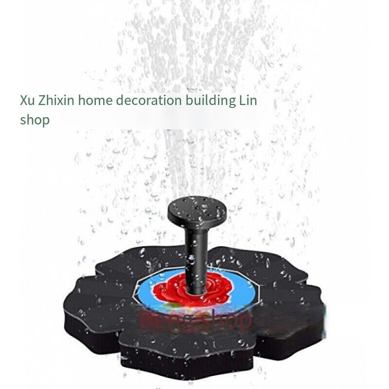 Solar Energy Fish Water Pump Energy Villa Fountain Fountain Waterproof Landscaping And Oxygenation For Villa Courtyard Rockery Fish Pond Tank With Large Lotus Leaf 38cm Storage Battery Type 1000mah