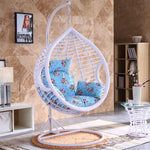 Hanging Basket Rattan Chair Bird's Nest Chair Rocking Chair Hanging Blue Swing Double Upgrade Coffee Armrest Thick Support [with Cushion]