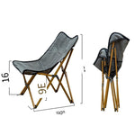 Aluminum Alloy Outdoor Folding Stool Camping Chair Park Picnic Portable Camping Table Fishing Butterfly Beige (including Canvas Storage Bag)