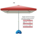 Sun Umbrella Large Outdoor Stall Square Sunshade Courtyard Commercial Sunscreen Umbrella Big Red 2m * 2m