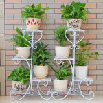 6 Pieces Iron Guardrail Flower Rack Wall Hanging Railing Orchid And Green Pineapple Rack Black [double-layer Flower Rack]