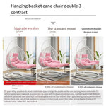 Hanging Chair Household Balcony Basket Rattan Indoor Room Dormitory Swing Rocking Outdoor Double Lazy Hammock European Bird's Nest Drop Single Coffee - Deluxe Version [armrest + Large]