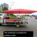 Sun Umbrella Outdoor Sunshade Stall Inclined Shop Business Square Folding Rectangular Canopy Thickening Main Umbrella Six Bone 4 × 3 Red