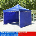 Sunshade Retractable Canopy Four Legged Umbrella Three Side Fence Tent Outdoor Stall Four Corner Sunshade Automatic Frame Tesiyou Rainproof Folding Epidemic Prevention [3 * 3m] Black Diamond + Three Side 9m (opaque)