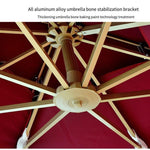 Roman Umbrella Solar Courtyard Outdoor Stall Big Retractable Tent Pavilion Villa Balcony Terrace Advanced Local Gold 3m Square Umbrella + 130kg Water Tank Base + Solar Lamp Wine Red