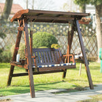 Outdoor Swing Chair Anti-corrosion Solid Wood Hanging Hammock Household Indoor And Outdoor Courtyard Villa Wooden Top  Rocking Chair Lead Wooden Top (without Cushion)