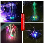 Solar Fountain Landscape Courtyard Fish Pond Rockery Water Floating Sprinkler Outdoor Small Sprinkler Pump 3w Transparent [with Battery + Color Light] (transparent Sprinkler)