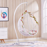 Net Red Hanging Basket Rattan Chair Balcony Outdoor Dormitory Cradle Leisure Hammock Adult Rocking Lazy Sunshine Reclining Bird's Nest Swing Single White [luxury]