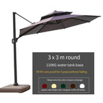 Sunshade Umbrella Outdoor Courtyard Villa Garden Roman Stall Large 3m Round [with Water Tank Base]