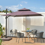 Sunshade Umbrella Outdoor Courtyard Villa Garden Roman Stall Large 3m Round [with Water Tank Base]