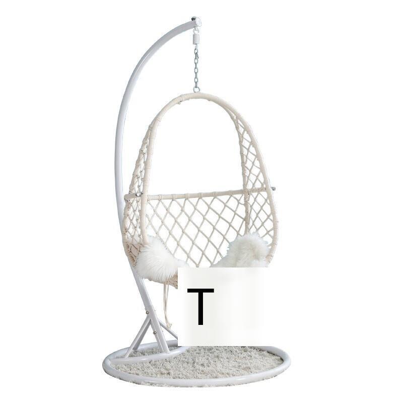 Hanging Basket Rattan Chair Net Red Bedroom Swing Girl Single Family Indoor Balcony Hanging Orchid Bed Cradle A Off White Single