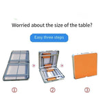 Folding Table Exhibition Industry Publicity Display Table Installation Free Outdoor Promotion Consultation Table Chair Set Portable Stall With Umbrella Wordless [orange Table + 4 Aluminum Stool + Orange Umbrella + Base]