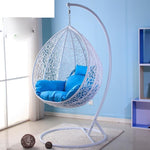 Outdoor Balcony Hanging Chair Large Basket Indoor Outdoor Balcony Swing Bird's Nest Single Rocking Chair Hammock Black Red Cushion