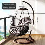 Hanging Chair Basket Cane Swing Indoor Cradle Hammock Bedroom Balcony Bird's Nest Courtyard Lazy Leisure Modern Simple Net Red Single Brown Reinforcement (cushion + Floor Cushion)