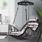 Hanging Chair Basket Cane Swing Indoor Cradle Hammock Bedroom Balcony Bird's Nest Courtyard Lazy Leisure Modern Simple Net Red Single Brown Reinforcement (cushion + Floor Cushion)