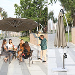 Umbrella Outdoor Courtyard Sunshade Large Sun Advertising Stall Beach Activity Umbrella Off White Iron Single Top 2.7m With 70 Catty Marble Base