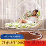 Hanging Basket Rattan Chair Swing Cradle Rocking Orchid Drop Chair Bird's Nest Chair Swing Household Balcony Indoor Hammock Single Double Adult Northumberland Single White Armrest Fine Rattan