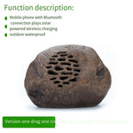 Solar Bluetooth Speaker Garden Sound Outdoor Waterproof Remote Control Simulation Stone Cobblestone Lawn Speaker One (1 Set, Bluetooth) One Set