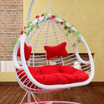 Hanging Chair Hanging Basket Coarse Rattan Chair Household Double Chair Cradle Outdoor Balcony Swing Hanging Chair Indoor Coarse Rattan Single Lazy Cradle Chair Luxury Coarse Rattan With Armrest Brown Pole+