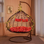 Hanging Chair Basket Outdoor Indoor Swing Reclining Balcony Dormitory Bird's Nest Single Double Rocking Chair Hammock Single White No Floor Mat Promotion + Random Cushion