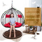 Hanging Chair Basket Outdoor Indoor Swing Reclining Balcony Dormitory Bird's Nest Single Double Rocking Chair Hammock Single White No Floor Mat Promotion + Random Cushion