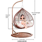 Hanging Chair Basket Outdoor Indoor Swing Reclining Balcony Dormitory Bird's Nest Single Double Rocking Chair Hammock Single White No Floor Mat Promotion + Random Cushion