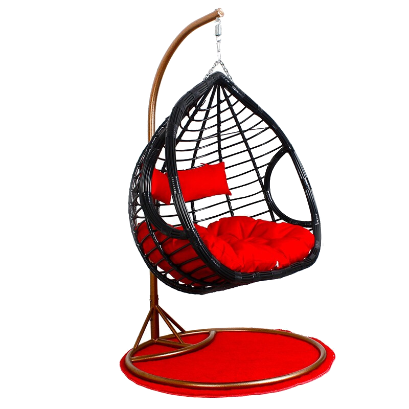 Hanging Chair Basket Outdoor Indoor Swing Reclining Balcony Dormitory Bird's Nest Single Double Rocking Chair Hammock Single White No Floor Mat Promotion + Random Cushion