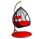 Hanging Chair Basket Outdoor Indoor Swing Reclining Balcony Dormitory Bird's Nest Single Double Rocking Chair Hammock Single White No Floor Mat Promotion + Random Cushion