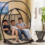 Hanging Chair Indoor Double Swing Hammock Balcony Adult Rocking Leisure Lazy Table And Chair Outdoor Furniture Rocking Chair Nordic Simple Rattan Chair Black And White Thick Rattan [super Space]