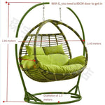 Hanging Chair Indoor Double Swing Hammock Balcony Adult Rocking Leisure Lazy Table And Chair Outdoor Furniture Rocking Chair Nordic Simple Rattan Chair Black And White Thick Rattan [super Space]